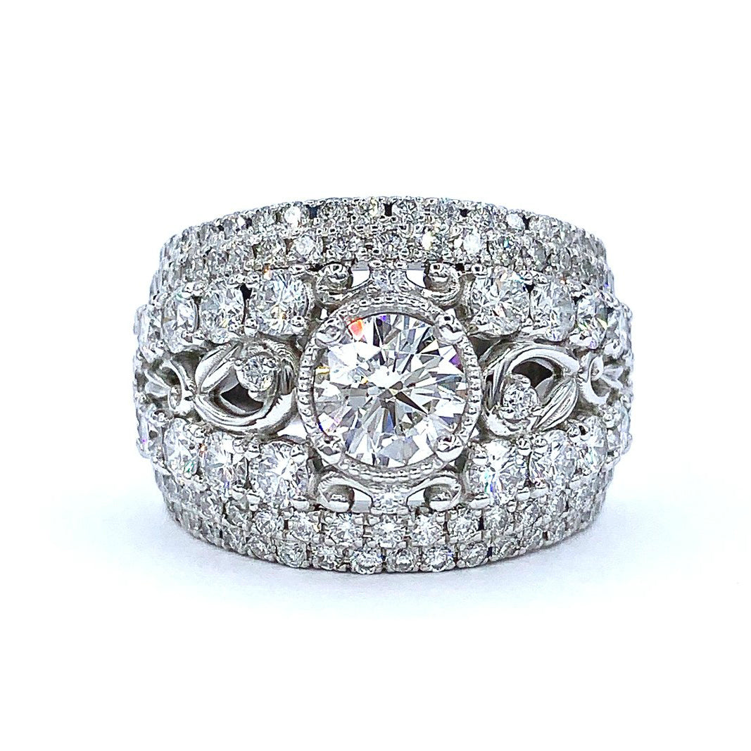 Double Diamonds Custom Right Hand Ring