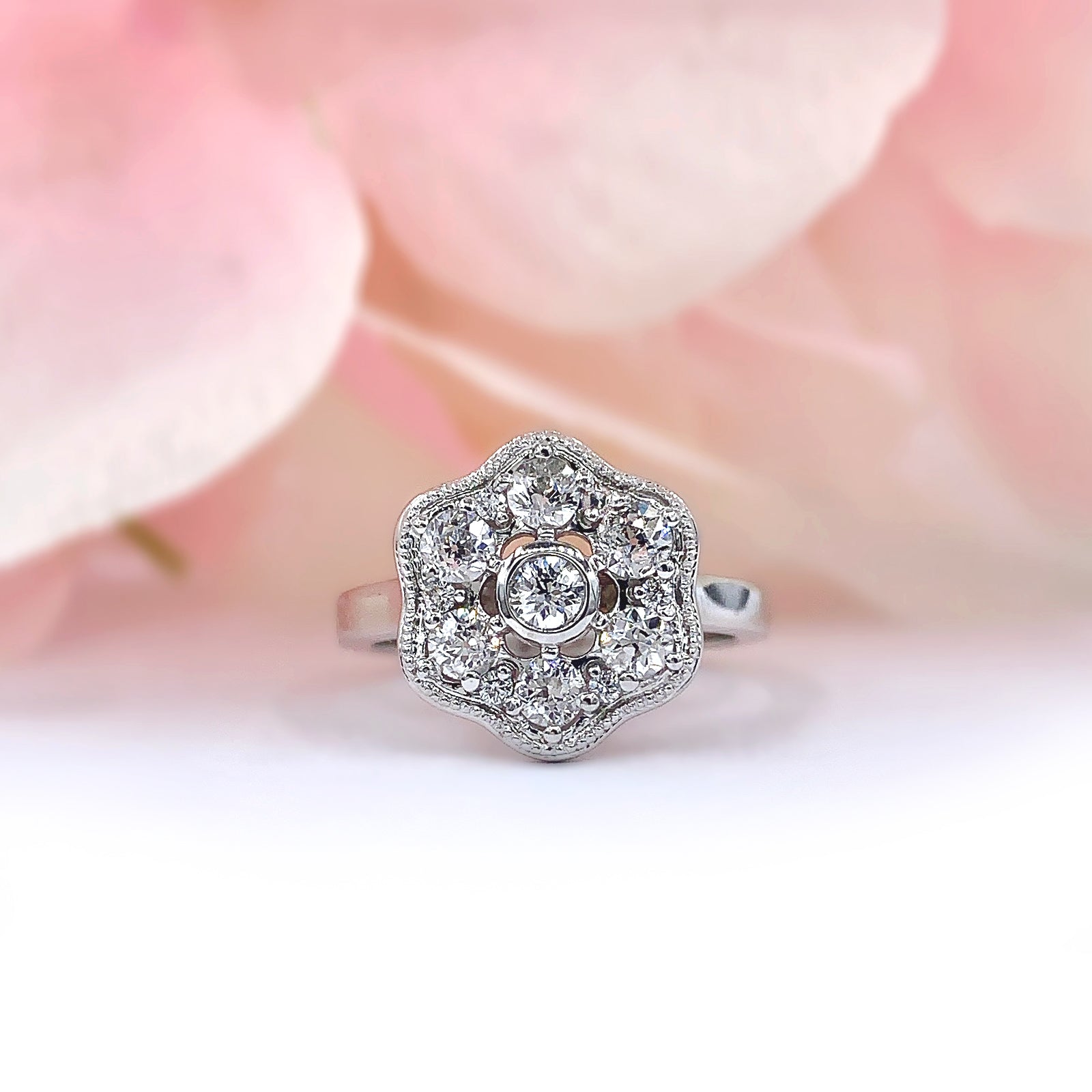 Vintage Halo Custom Engagement Ring