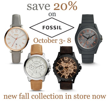 Change your look for fall - save 20% on Fossil watches Oct. 3-8