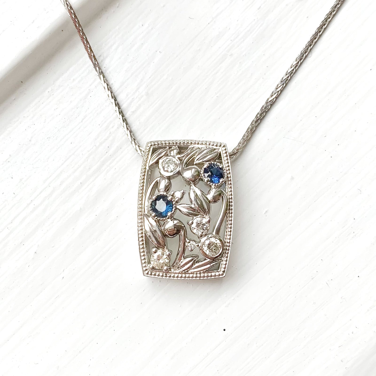 Sapphire Scrolls Redesign Pendant