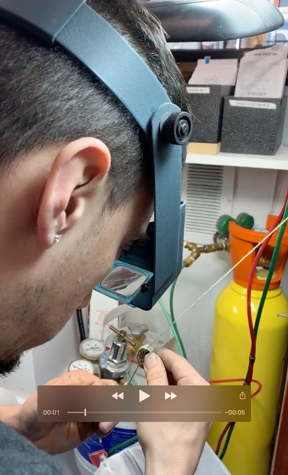 Polishing jewellery at Dana's