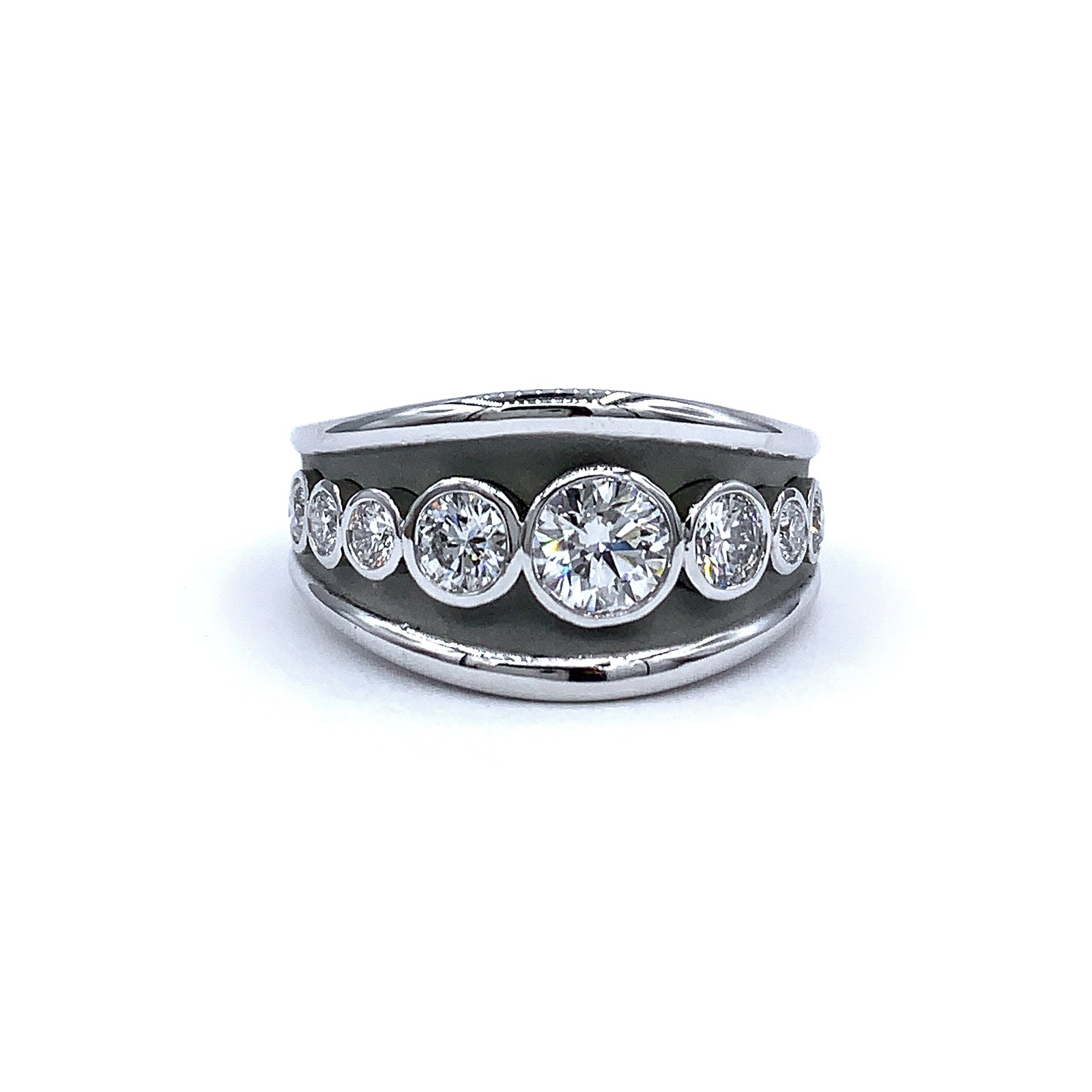 Asymmetrical Bezels Ring