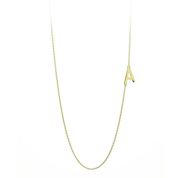 Gold 'A' Initial Necklace (39051)