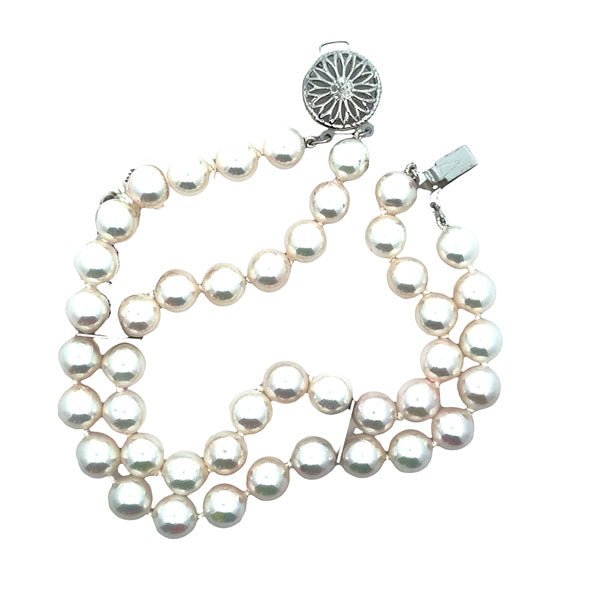 Genuine Akoya Pearl 2 Row Bracelet (39347)
