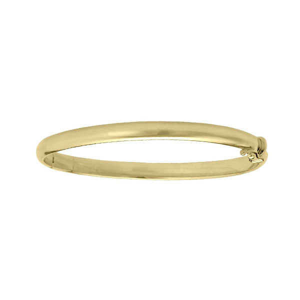 Gold Oval Hinged Plain Bangle Bracelet (31720)