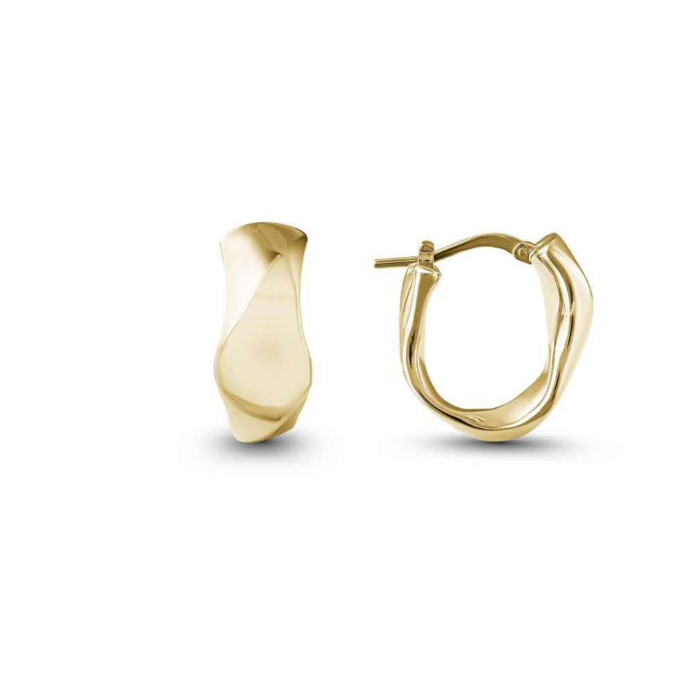 Gold Hollow Twist Hoop Earrings (39733)