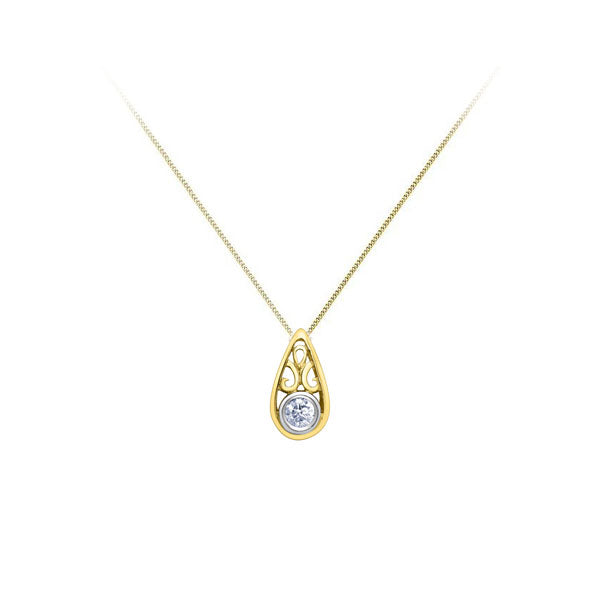 Diamond Solitaire Filigree Pendant .10ct (40146)