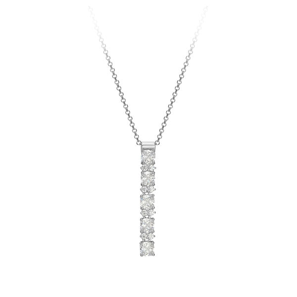 Sterling Silver Vertical Bar Necklace (40607)