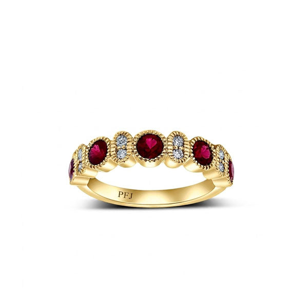 Genuine Ruby and Diamond Alternating Band .12ct (40941)