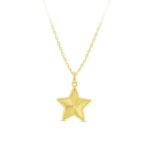 Gold Star Pendant with Starburst Pattern (41005)