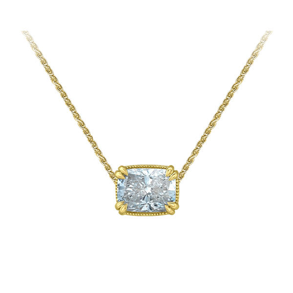 Diamond East-West Set Solitaire Pendant - LG 2.07ct (41065)