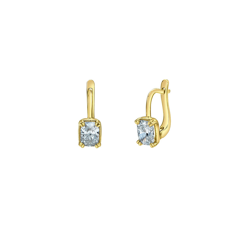 Diamond Cushion Cut Earrings - LG 2.04ct (41075)