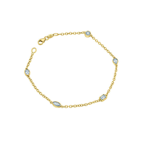 Diamond Mixed Cut Station Bracelet - LG 1.00ct (41076)