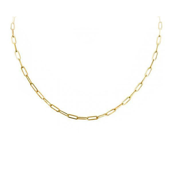 Gold Paperclip Link Necklace 3mm 18 inch 10 Karat (35096)