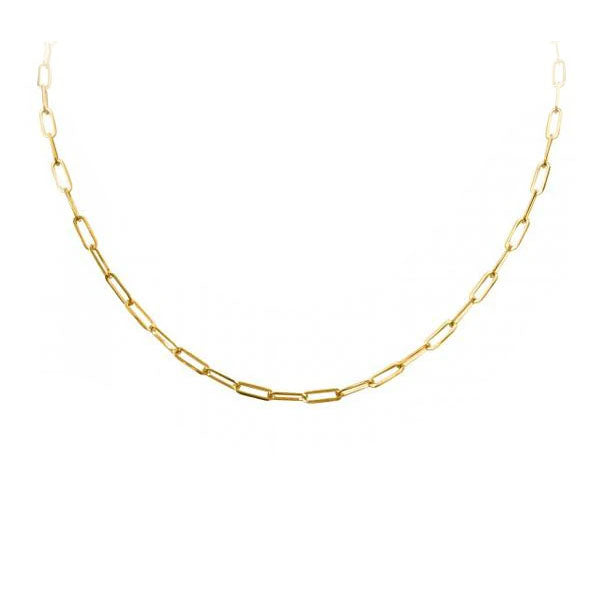 Gold Paperclip Link Necklace 4.3mm 18 inch 14 Karat (35495)