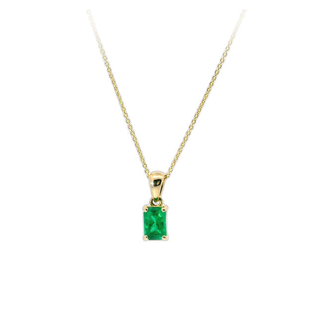 Genuine Emerald Solitaire Pendant (38846)
