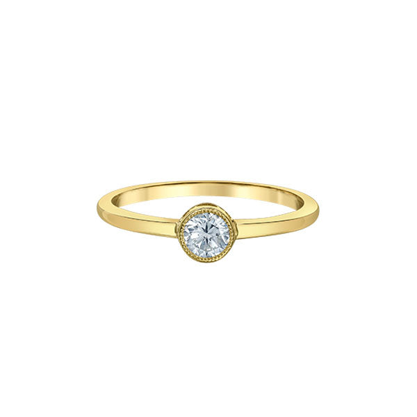 Diamond Milgrain Bezel Solitaire Ring - LG .30ct (39868)