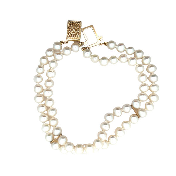 Genuine Akoya Pearl 2 Row Bracelet (40044)