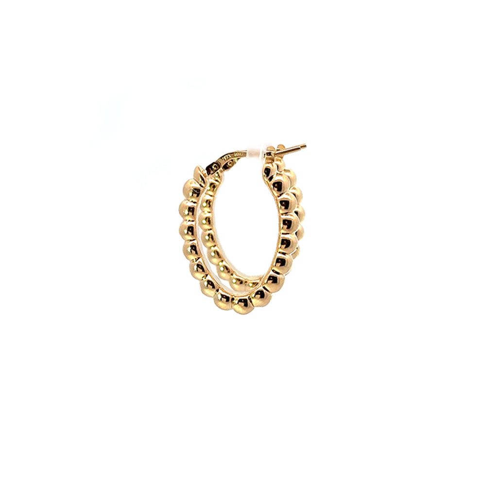 Gold Oval Bubble Hoop Earrings (40179)