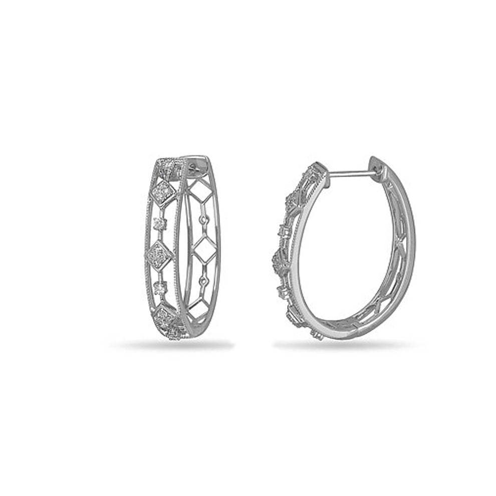 Diamond Oval Hoop Earrings .18ct (30279)