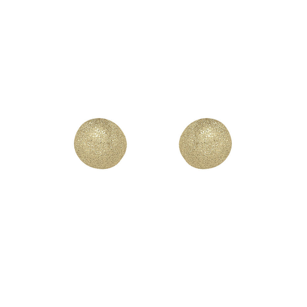 Gold Satin Ball Stud Earrings 8mm (35293)