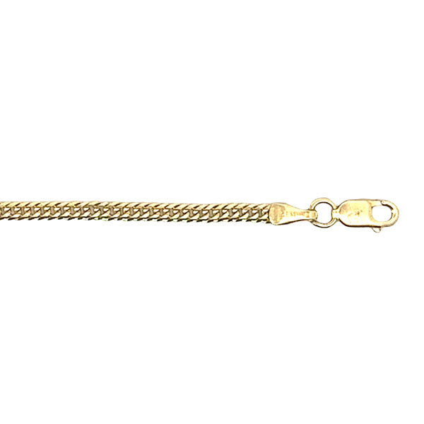 Gold Solid Double Link Curb Anklet 10inch (38138)