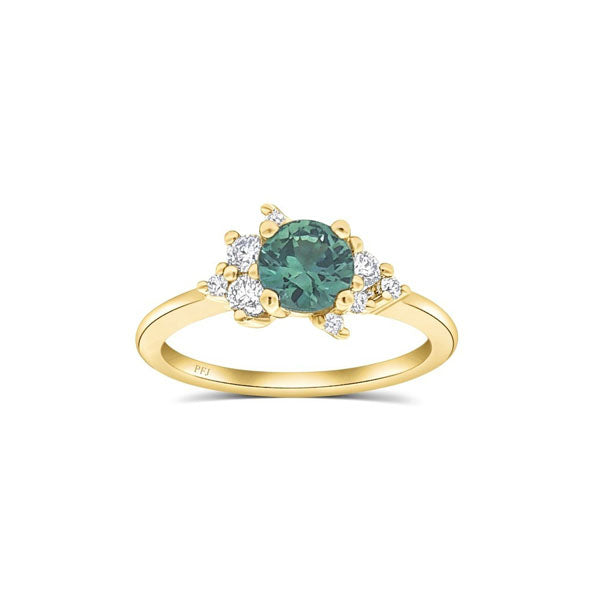 Genuine Bicoloured Sapphire and Diamond Cluster Ring .22ct (40940)