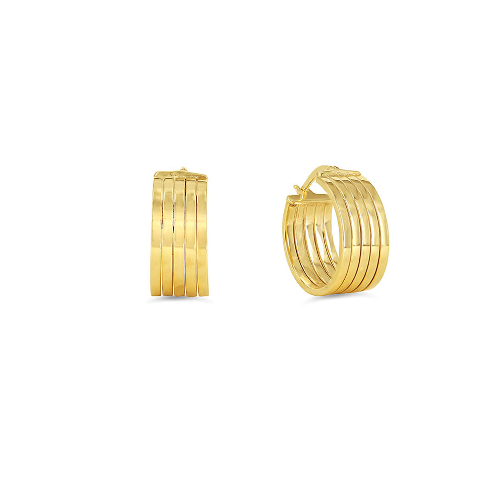 SempreORO Earrings - 5 Row Hoops (41120)