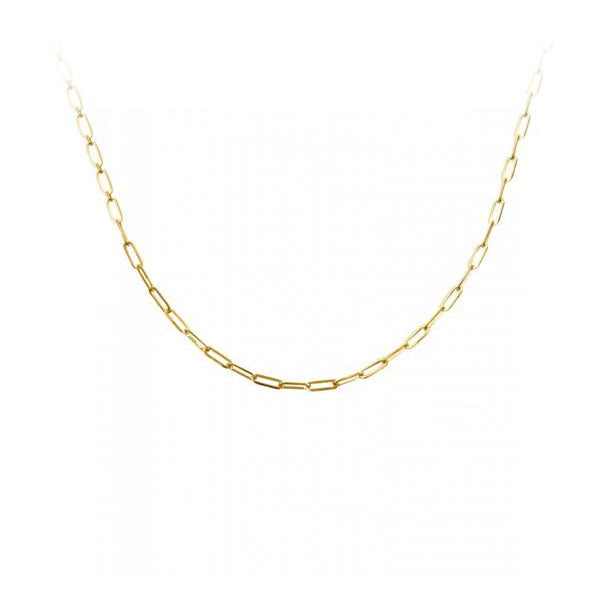 Gold Paperclip Link Necklace 2mm 18 inch (35095)