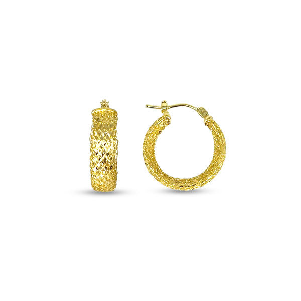 Gold Mesh Hoop Earrings 19mm (37813)