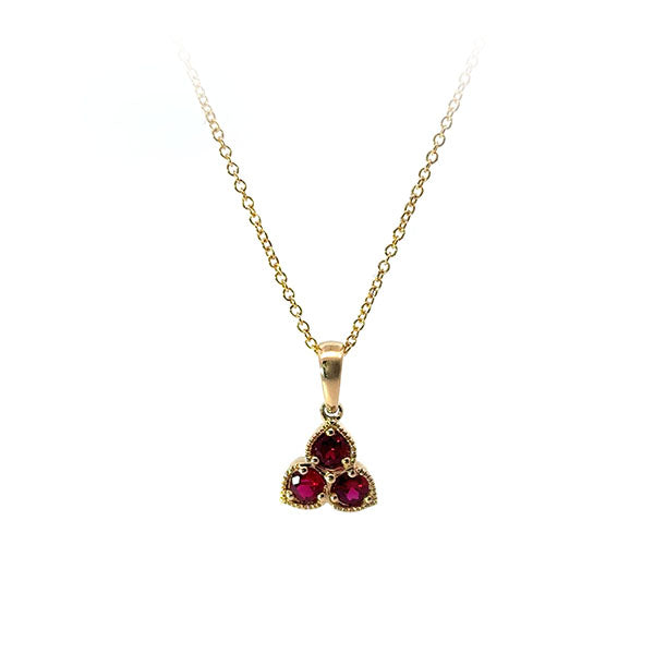 Genuine Ruby 3 Stone Pendant (40000)