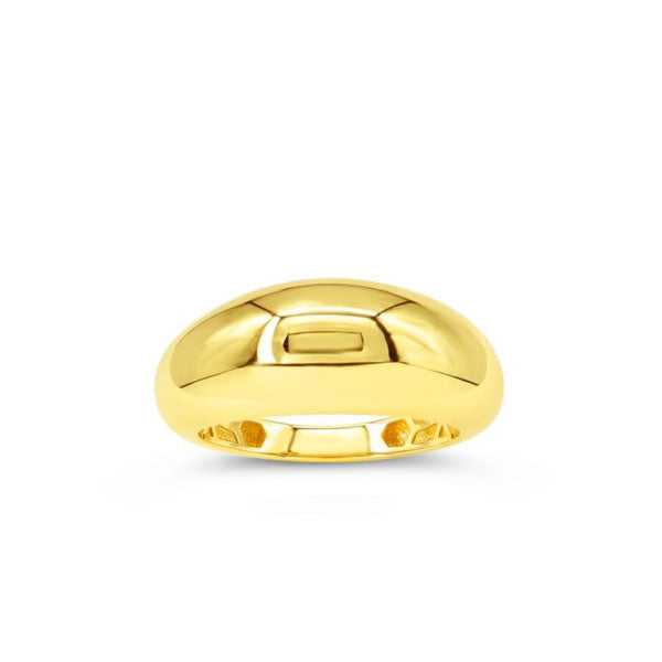 Gold Hollow Puff Large Dome Ring - Size 6.75 (40222)