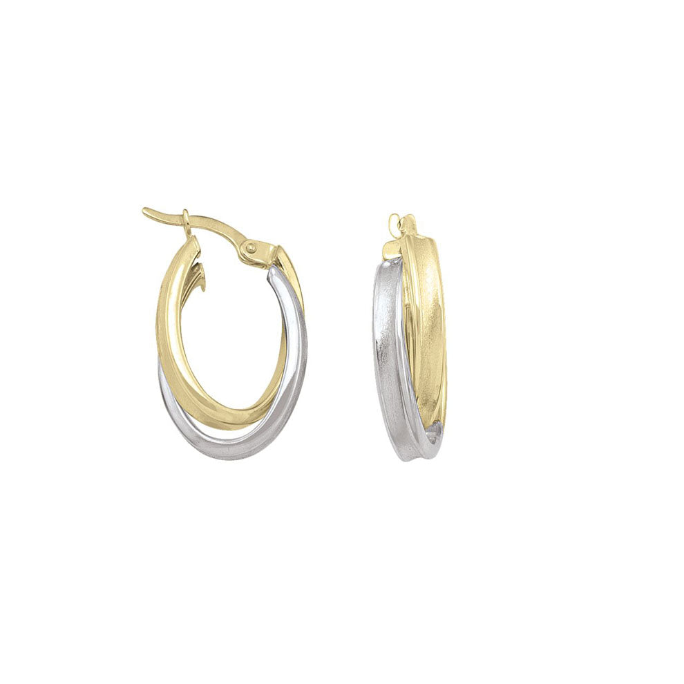 Gold Two Tone Crossover Hoops (31991)