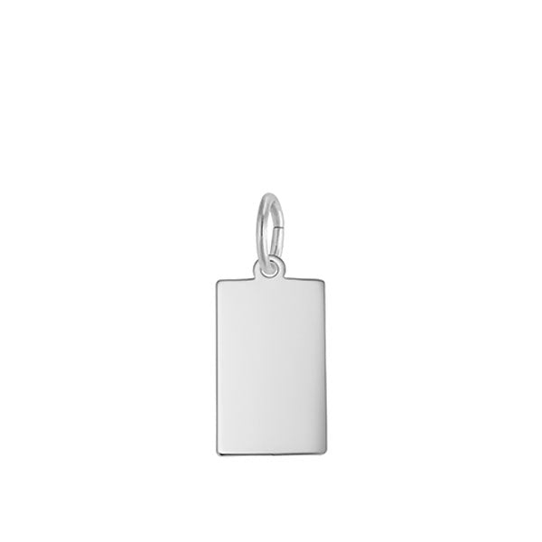 Sterling Silver Rectangular Dog Tag Pendant (40628)