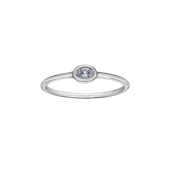Diamond Oval Cut Solitaire Band .10ct (41071)