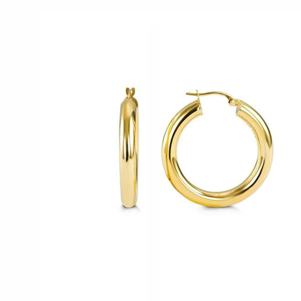 Gold Round Tube Hoops 27.5mm (39206)