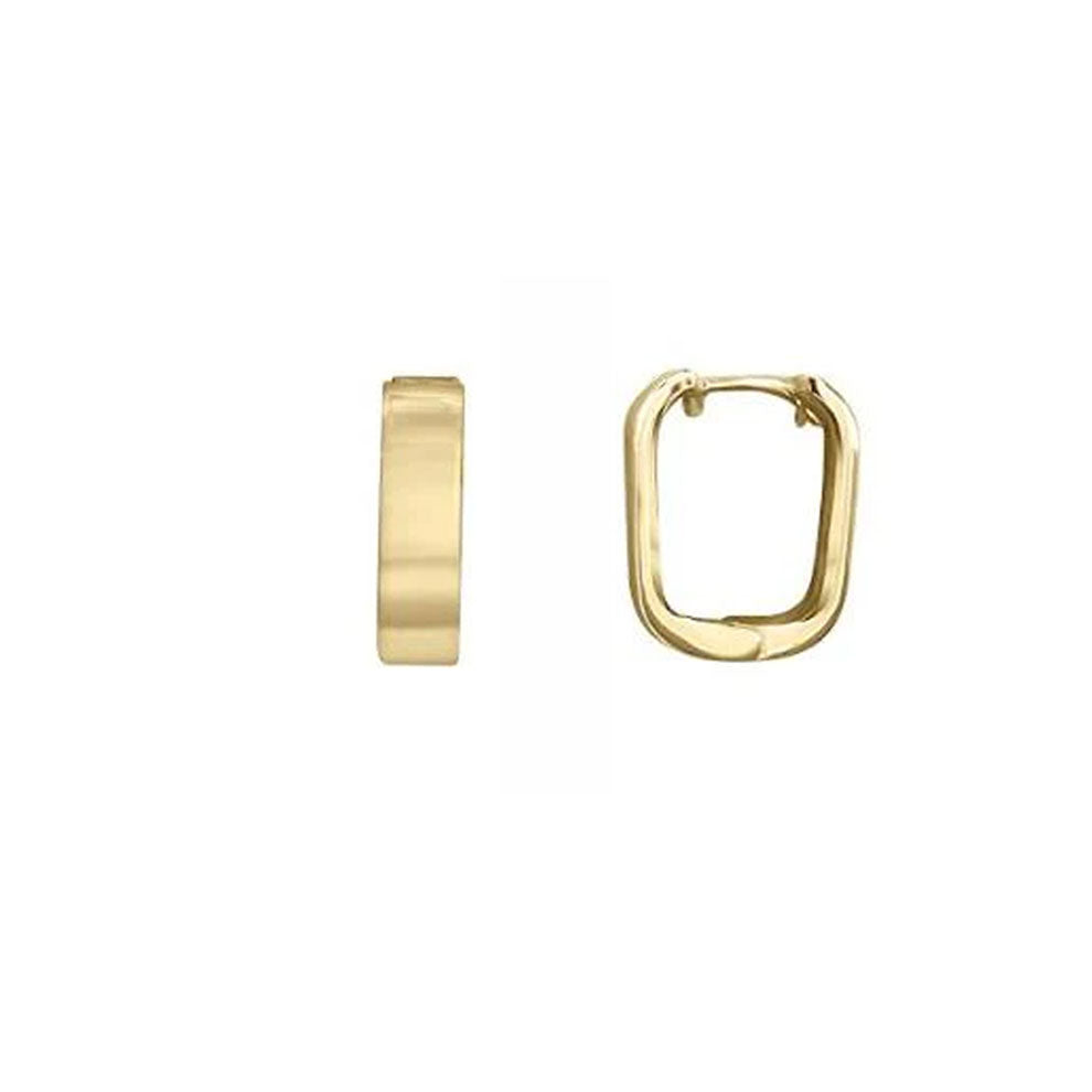 Gold Squared Huggie Earrings (38952)