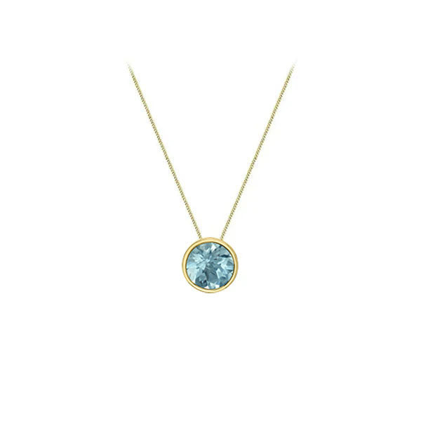 Genuine Aquamarine Bezel Pendant (39990)