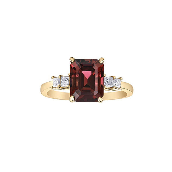 Canadian Maple Leaf Diamond and Garnet Ring (35199)