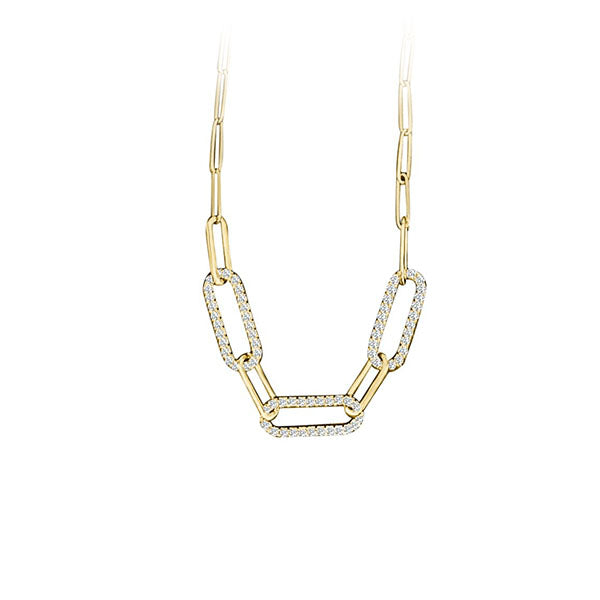 Diamond Accented Paperclip Necklace .97ct (36167)