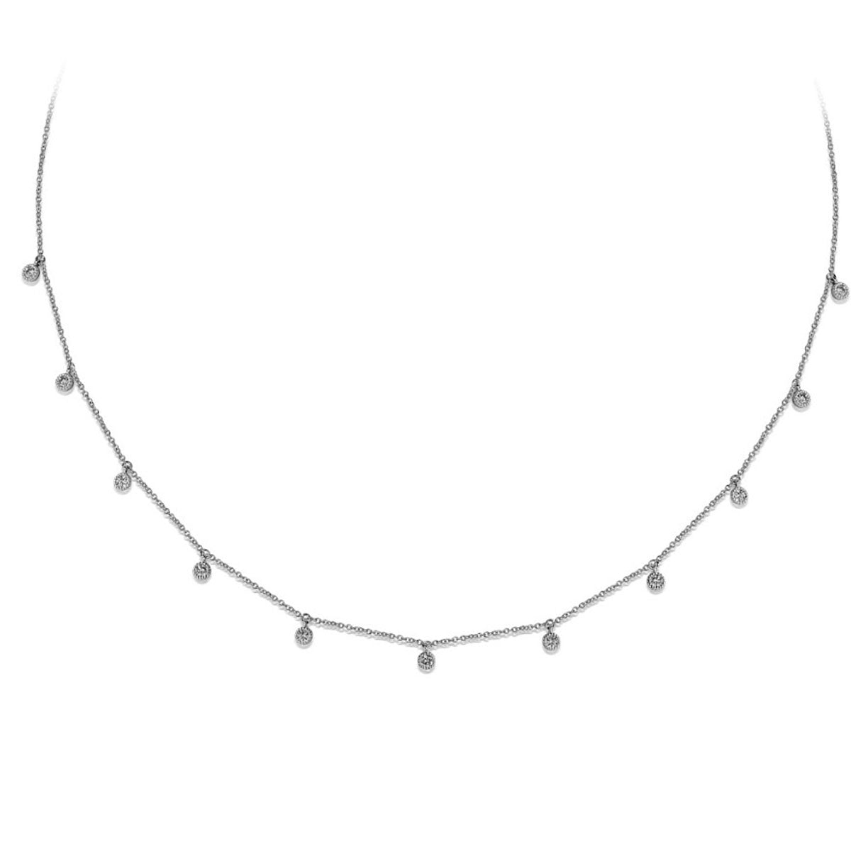 Diamond Stationary Bezel Drop Necklace .33ct (39402)