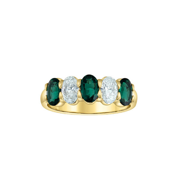 Lab Grown Emerald and Diamond Band (39799)