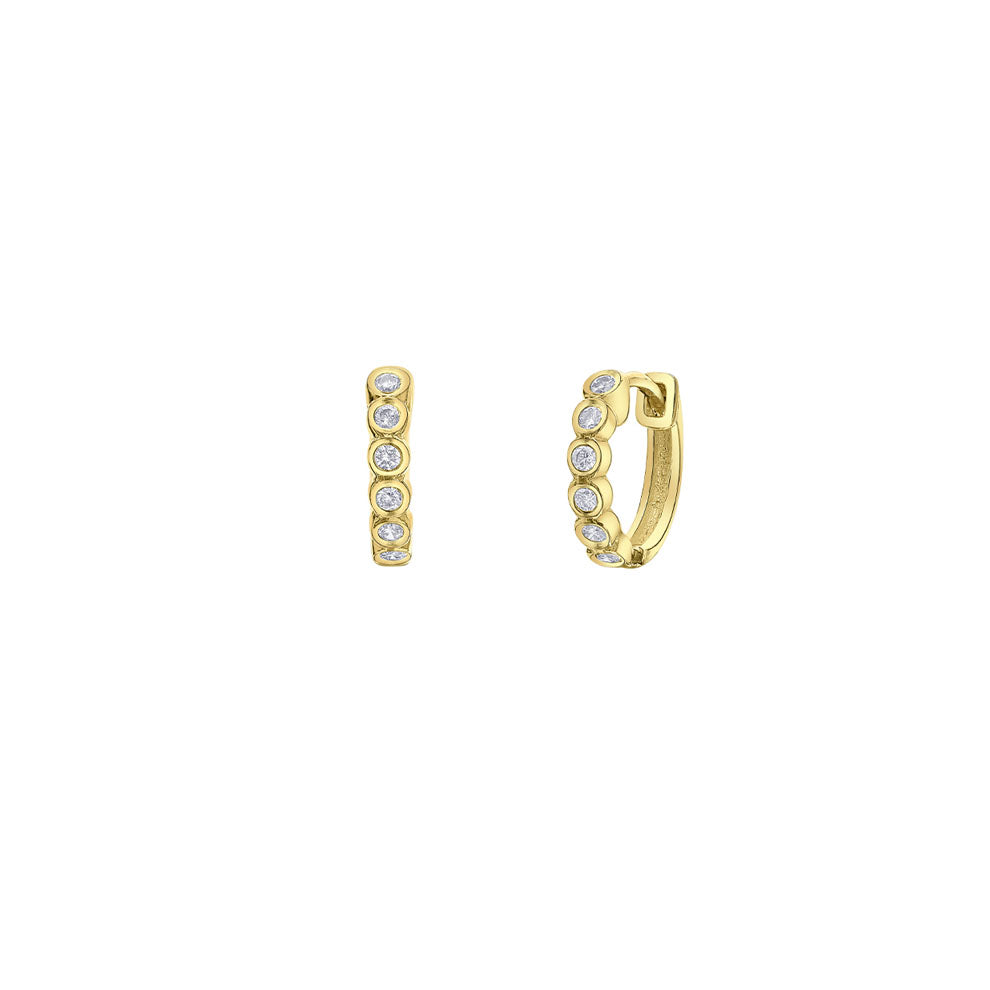Diamond Mini Bezel Huggie Earrings .07ct (40124)