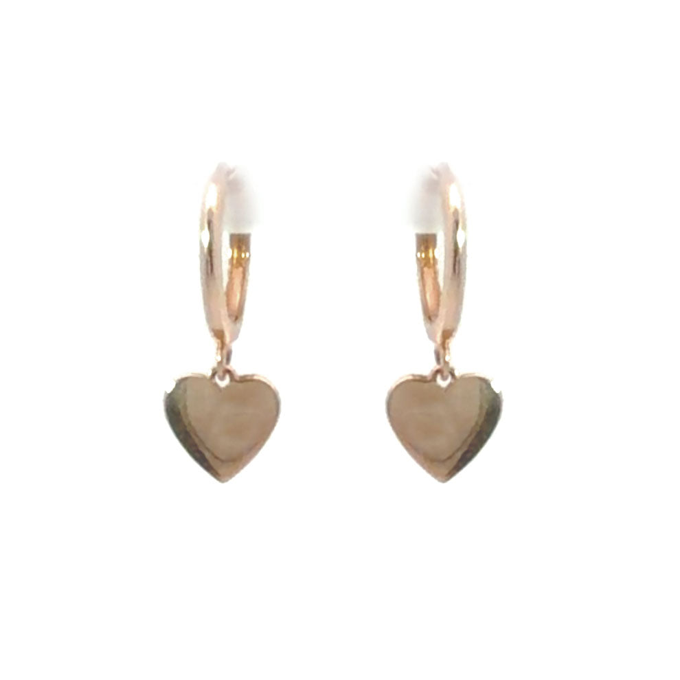 Gold Heart Drop Huggie Earring (35285)