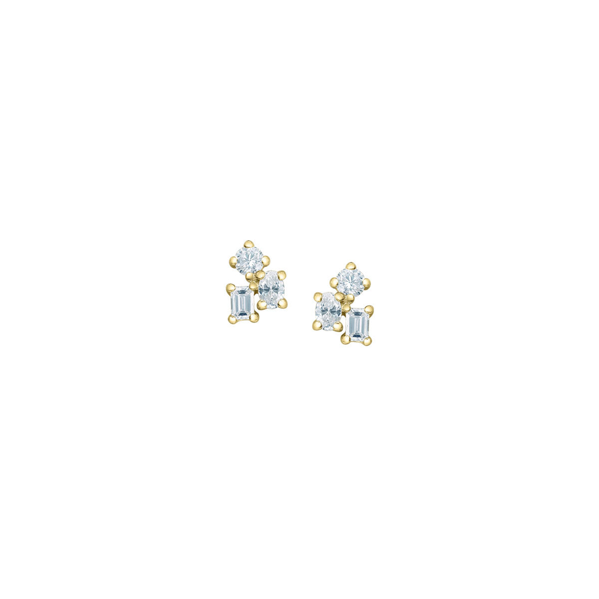 Diamond Cluster Stud Earrings - LG .30ct (39435)