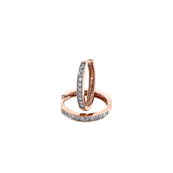 Diamond Rose Gold Hoops .10ct (39478)