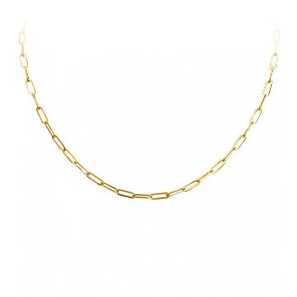Gold Paperclip Link Necklace 3mm 16 inch 10 Karat (35626)