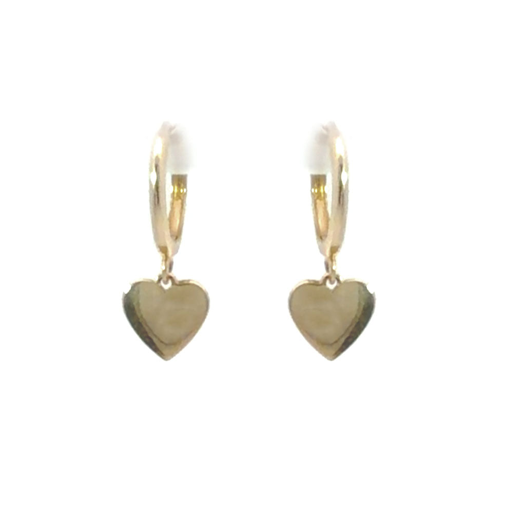 Gold Heart Drop Huggie Earrings (35681)