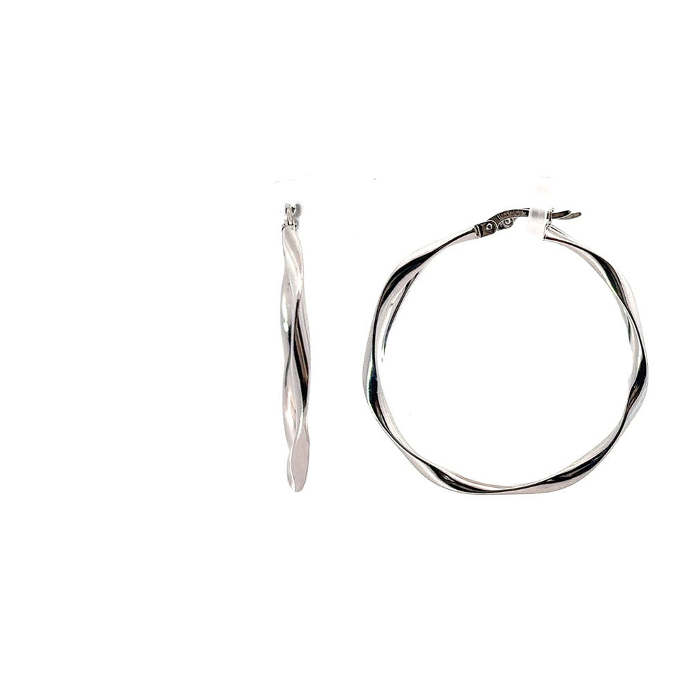 Gold Wave Hoop Earrings 35mm (36412)