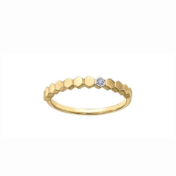 Diamond Hexagon Stacking Band .015ct (37079)